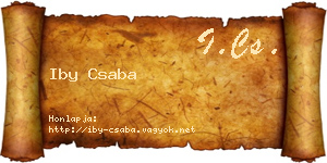Iby Csaba névjegykártya